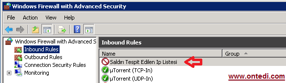 Windows Server 2008'de Ip Engelleme Adım 11