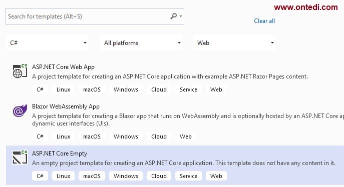 .Net Core Proje Oluşturma